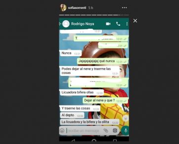 Tras acusarlo de no cumplir con lo económico, la ex de Rodrigo Noya reveló chats comprometedores
