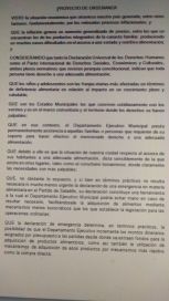 Emergencia alimentaria: en municipio oficialista se aprobó por unanimidad