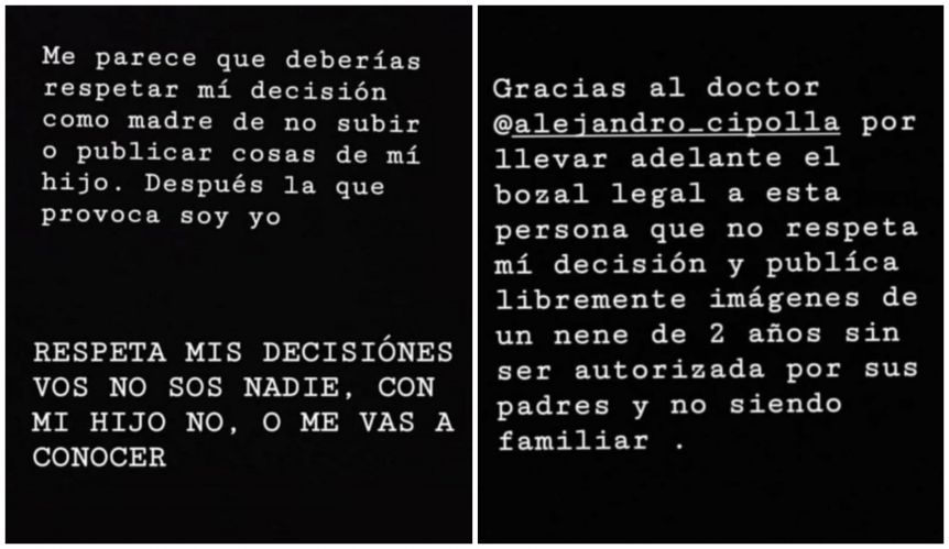 Sofía Sorrenti denunció a la novia de Rodrigo Noya porque publicó fotos de su hijo