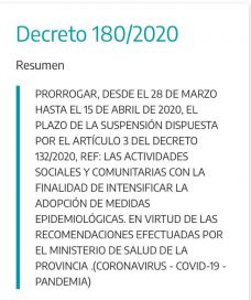 Se extendió por 15 días la suspensión de los espectáculos masivos en la Provincia
