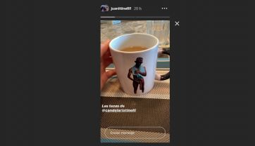 Cande Tinelli usa una taza hot y Juanita la mandó al frente