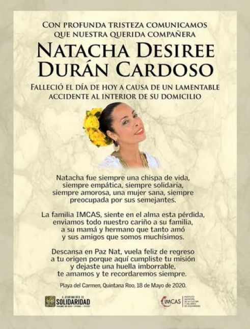 Falleció Natacha Durán, la 