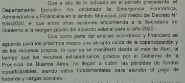 Crisis: intendente de JxC suspendió el aumento a los trabajadores municipales