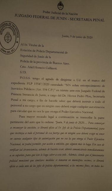 Intendente PRO lanzó un permiso especial para circular y la Justicia le marcó la cancha
