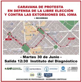 Médicos vs. IOMA: caravana, bocinazos y atención gratuita a afiliados de la obra social