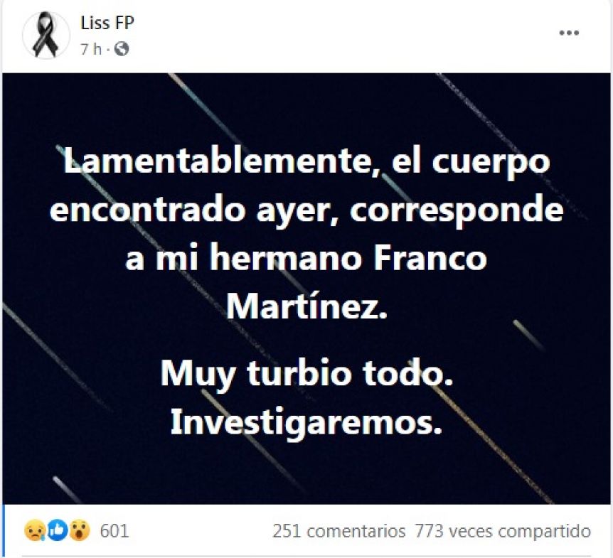 Encontraron el cuerpo de Franco Martínez en una Reserva Ecológica