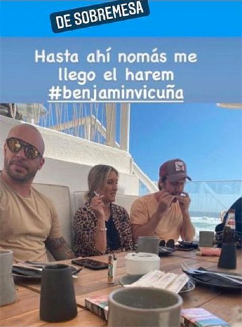 Circularon fotos de Benjamín Vicuña en un restaurante de Chile, mientras La China sigue en Argentina