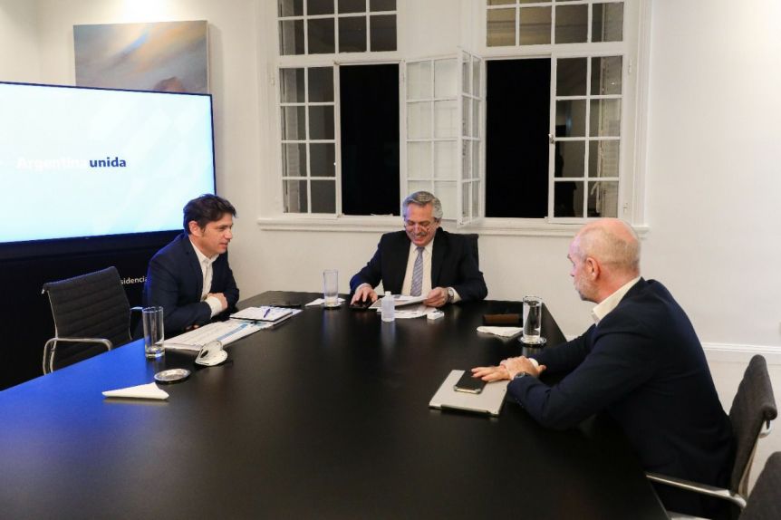 Cumbre: Alberto se reunió con Kicillof y Larreta para definir la nueva cuarentena