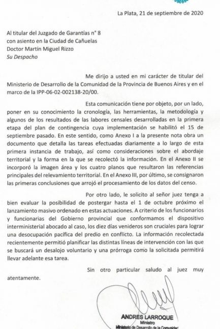 Guernica: a pedido de Kicillof, la Justicia postergó el desalojo de la toma hasta octubre