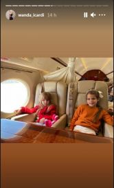 En un vuelo privado, Wanda y Zaira Nara, viajaron al sur para despedir el año en familia