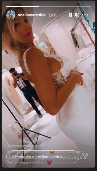 Noelia Marzol palpitó su casamiento luciendo un vestido de novia