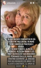 Sofía Zámolo angustiada por la salud de su mamá: “Tengo el alma en pedazos”