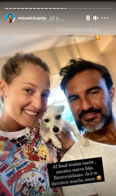 Mica Viciconte y Fabián Cubero agrandaron la familia y presentaron a su nueva hija