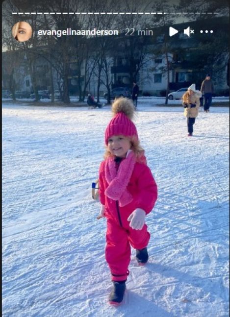 Evangelina Anderson y los Demichelis disfrutaron de la nieve en Alemania