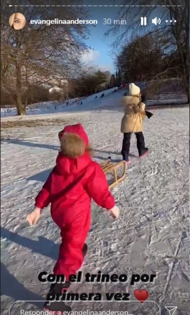 Evangelina Anderson y los Demichelis disfrutaron de la nieve en Alemania