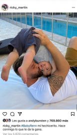 Papá todoterreno: la tierna foto de Ricky Martin jugando con su pequeño hijo