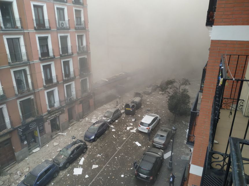 Conmoción en Madrid por la explosión de un edificio