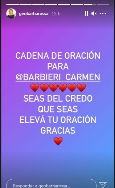Los famosos piden por la salud de Carmen Barbieri