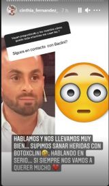 Cinthia Fernández habló sobre su actual relación con Martín Baclini