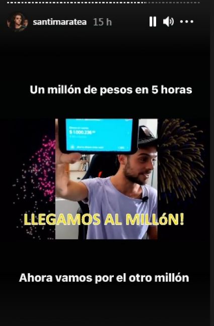 El influencer Santiago Maratea, organizó una campaña para comprar una ambulancia y recaudó más de un millón de pesos