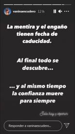 El mensaje de Vanina Escudero luego de que vincularan a su marido en una 