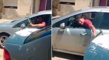 Una mujer denunció que fue golpeada por su pareja y lo grabó mientras atacaba su auto a martillazos