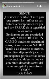 Juana Repetto fue cuestionada por un video que subió y su respuesta fue contundente