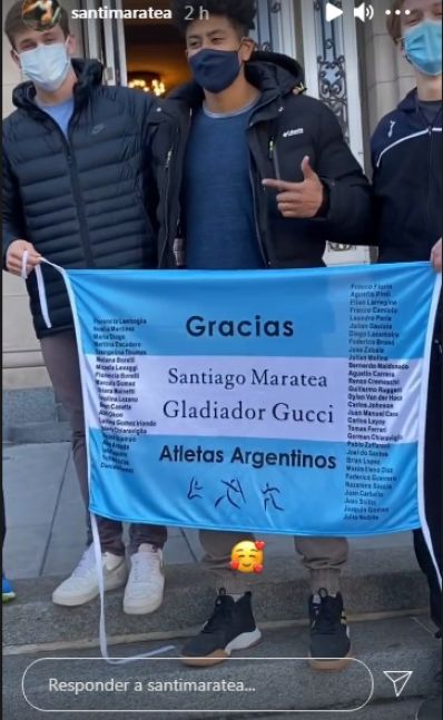 Santiago Maratea mostró el gesto que recibió de los atletas argentinos