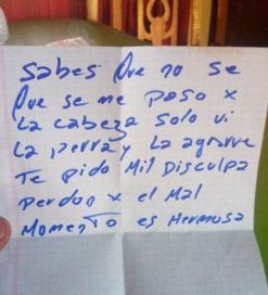 Robó un perro, se arrepintió y lo devolvió con una carta