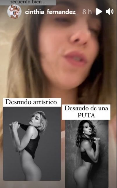 La reacción de Cinthia Fernández luego de ser censurada por mostrar la cola