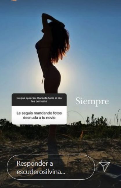 Silvina Escudero dio detalles de las fotos que le manda a su novio