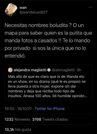 Wanda Nara le respondió a Alejandra Maglietti y se desató un ida y vuelta en las redes