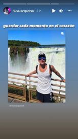 La emoción de Nico Vázquez y Gime Accardi en sus vacaciones por las Cataratas