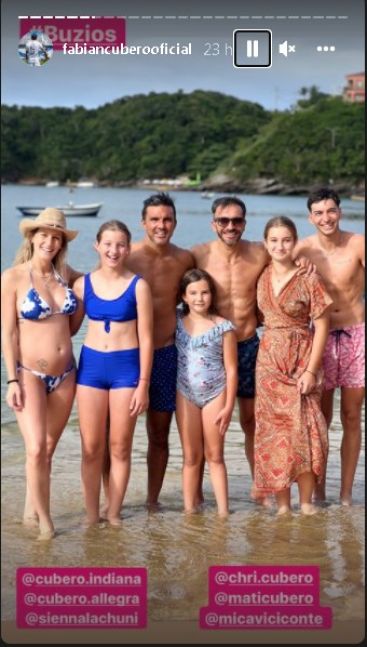Las vacaciones de Mica Viciconte con las hijas de Fabián Cubero en Brasil
