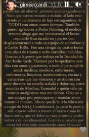 Gimena Accardi recibió el alta y habló de salud luego de que le reconstruyeran un brazo