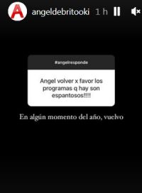 Ángel de Brito sobre su regreso a la televisión: 