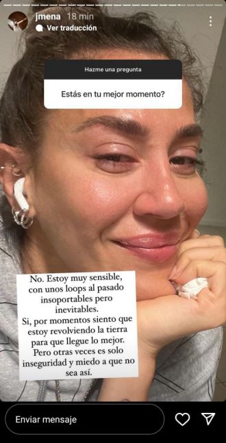 Jimena Barón compartió una imagen llorando y habló del difícil momento que atraviesa