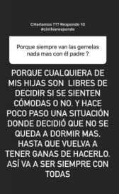 Cinthia Fernández contó por qué una de sus hijas no quiere ir a lo de Matías Defederico