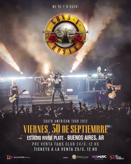 Guns N' Roses anunció que vuelve a Argentina
