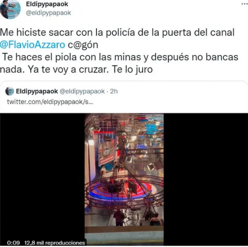 Escándalo: Flavio Azzaro insultó a Mariana Diarco y el Dipy lo fue a buscar para pelear
