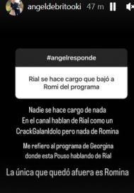 Romina Pereiro desmintió su desvinculación de Ariel en su salsa y Rial opinó