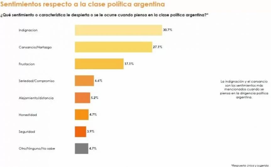 Para el 69% de la población, los políticos argentinos contribuyen a ampliar la grieta