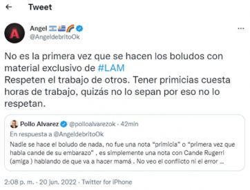 Ángel de Brito cruzó al Pollo Álvarez en las redes: 