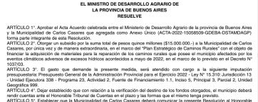 El Gobierno, al rescate de tres municipios por caminos rurales: cuáles son y cuánto recibirán