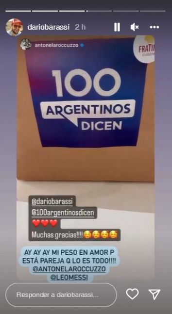 Antonela Roccuzzo mostró el espectacular regalo que le mandó Darío Barassi desde Argentina
