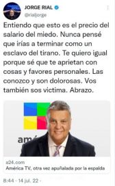 Luis Ventura le contestó a Jorge Rial: 