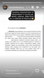 Matías Defederico festejó un revés judicial contra Cinthia Fernández y ella le respondió