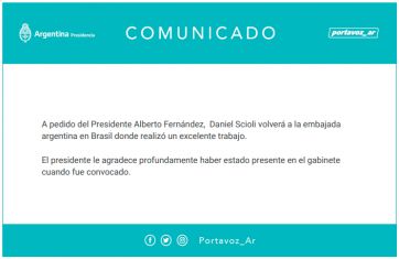 Scioli vuelve a la Embajada de Brasil y Julián Domínguez se va del gobierno