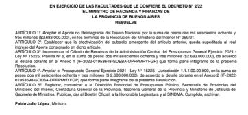 La Provincia oficializó la recepción millonaria de fondos nacionales