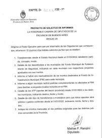 Juntos exige a Kicillof información sobre el envío de fondos a los municipios